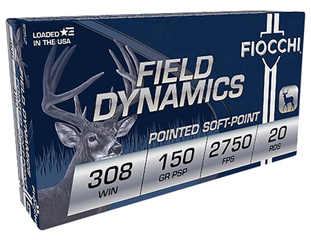 [762344705637] Fiocchi 308B Field Dynamics  308Win 150gr Pointed Soft Point 20 Per Box/10 Case