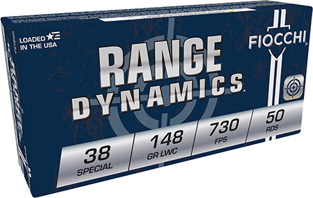[762344002057] Fiocchi 38LA Range Dynamics  38Special 148gr Lead Wadcutter 50 Per Box/20 Case