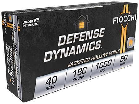 [762344701264] Fiocchi 40SWE Defense Dynamics  40S&W 180gr Jacketed Hollow Point 50 Per Box/20 Case