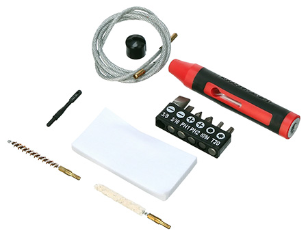 [761903381442] DAC 17LR Winchester Cleaning Kit 17 Cal Rifle/12 Pieces Black/Red