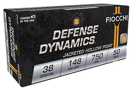 [762344001050] Fiocchi 38E Defense Dynamics  38Special 148gr Jacketed Hollow Point 50 Per Box/20 Case