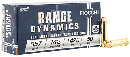 [762344001319] Fiocchi 357F Range Dynamics  357Mag 142gr Full Metal Jacket Truncated Cone 50 Per Box/20 Case