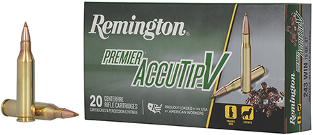[047700366609] Remington Ammunition 29194 Premier Accutip-V 243Win 75gr AccuTip V Boat Tail 20 Per Box/10 Case