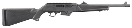 [736676191000] Ruger 19100 PC Carbine  9mm Luger 17+1 16.12" Threaded/Fluted Barrel, Type III Hard Coat Anodized Aluminum Alloy Receiver, Synthetic Stock, Optics Ready