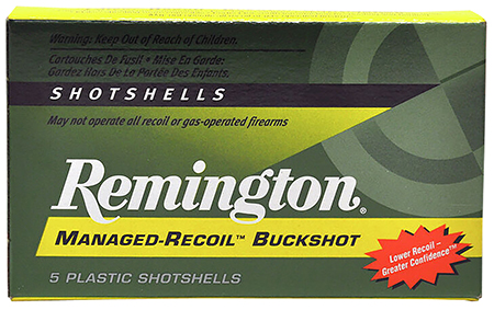 [047700336503] Remington Ammunition 20282 Managed Recoil Buckshot 12Gauge 2.75" 00Buck Shot 5 Per Box/20 Case
