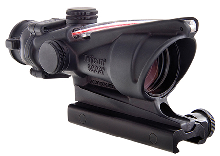 [719307300095] Trijicon 100215 ACOG  Black Hardcoat Anodized 4x32mm Illuminated Red Chevron .223/5.56 BDC Reticle