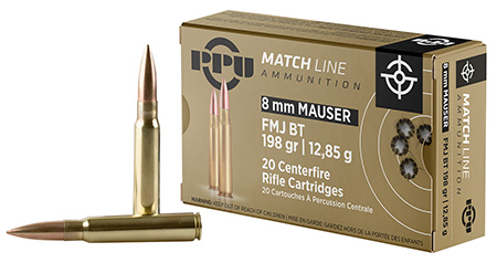 [8605003812180] PPU PPM8 Match  8mmMauser 200gr Full Metal Jacket Boat Tail 20 Per Box/10 Case