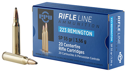 [8605003812319] PPU PP223S Standard Rifle  223Rem 55gr Soft Point 20 Per Box/50 Case
