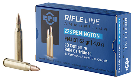 [8605003812326] PPU PP223F2 Standard Rifle  223Rem 62gr Full Metal Jacket Boat Tail 20 Per Box/50 Case