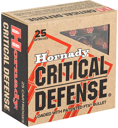 [090255902501] Hornady 90250 Critical Defense  9mmLuger 115gr Hornady Flex Tip eXpanding 25 Per Box/10 Case