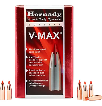 [090255222722] Hornady 22272 V-Max Varmint 22 Cal .224 55 gr V Max 100 Per Box/ 40 Case