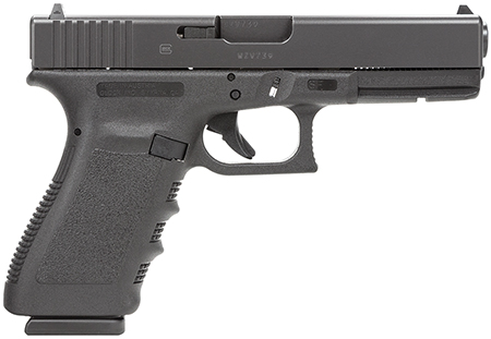 [764503662010] Glock PF2050201 G20 Gen3 Short Frame 10mm Auto 10+1 4.61" Black Steel Barrel, Matte Black Serrated Steel Slide, Black Polymer Frame w/Picatinny Rail, Black Texture Finger Groove Grip