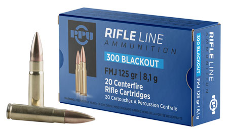 [8605003812425] PPU PP300BF Standard Rifle  300Blackout 125gr Full Metal Jacket 20 Per Box/50 Case