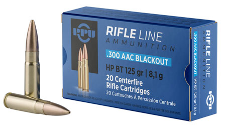 [8605003812432] PPU PP300BH Standard Rifle  300Blackout 125gr Hollow Point Boat Tail 20 Per Box/50 Case