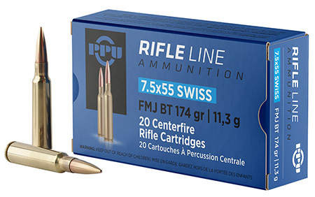 [8605003812814] PPU PP7SF Metric Rifle  7.5x55mmSwiss 174gr Full Metal Jacket Boat Tail 20 Per Box/10 Case
