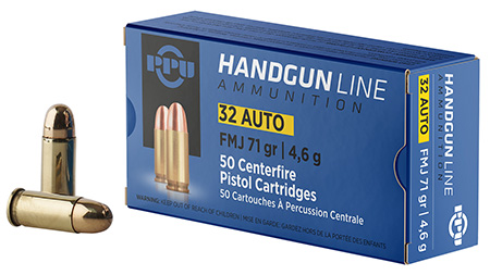 [8605003813026] PPU PPH32AF Handgun  32ACP 71gr Full Metal Jacket 50 Per Box/20 Case
