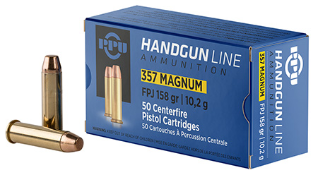 [8605003813101] PPU PPH357MF Handgun  357Mag 158gr Flat Point Jacketed 50 Per Box/10 Case