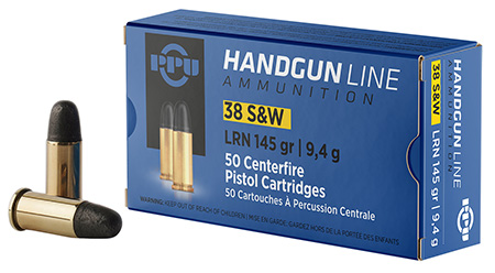 [8605003813125] PPU PPH38SW Handgun  38S&W 145gr Lead Round Nose 50 Per Box/20 Case