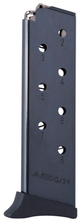 [765595750500] Mec-Gar MGBR3808B Standard  8rd Detachable w/Finger Rest 380 ACP Fits Bersa Thunder Blued Carbon Steel