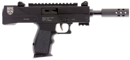 [784672659758] MasterPiece Arms 57DMG Defender  5.7x28mm 20+1 5" Threaded Barrel w/Muzzle Brake, Machined Aluminum Lower Receiver w/Picatinny Accessory Rail, Compatible w/FN 57 20rd  &  30rd Magazines, Aluminum Grips