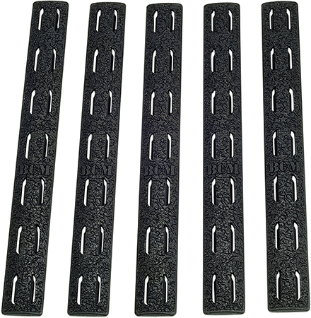 [855877004626] BCM KMRRPBLK5 Rail Panel Kit  AR Platform KeyMod 5.55" Black Polymer 5 Pack