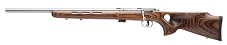 [062654257957] Savage Arms 25795 Mark II BTV 22 LR Caliber with 5+1 Capacity, 21" Barrel, Satin Stainless Metal Finish  &  Fixed Thumbhole Natural Brown Stock Left Hand (Full Size)