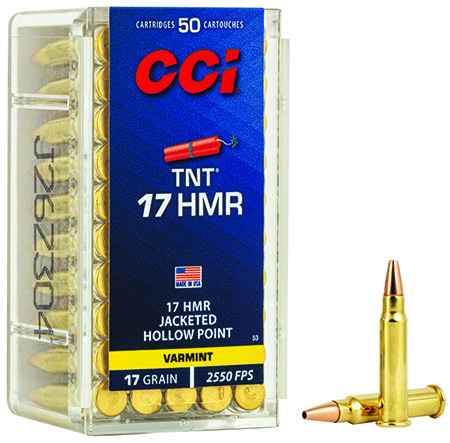 [076683000538] CCI 0053 TNT  17HMR 17gr Jacketeded Hollow Point 50 Per Box/40 Case