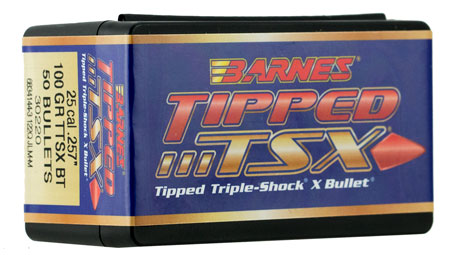 [716876257348] Barnes Bullets 30220 Tipped TSX  25Cal 100gr TTSX Boat Tail 50/Box