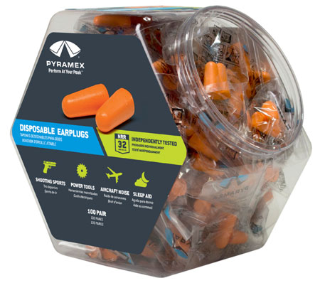 [854857007053] Pyramex PYDP1000BN Disposable Earplugs Foam 32 dB In The Ear Orange Adult 100 Pair