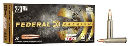 [029465060305] Federal P223S Premium  223Rem 55gr Barnes TSX 20 Per Box/10 Case