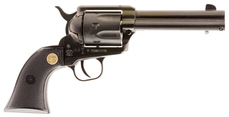 [8053670715882] Chiappa Firearms 340250 SAA 1873  Medium Frame 22 LR 6 Shot, 4.75" Blued Steel Barrel, Cylinder  &  Frame, Black Plastic Grip, Exposed Hammer