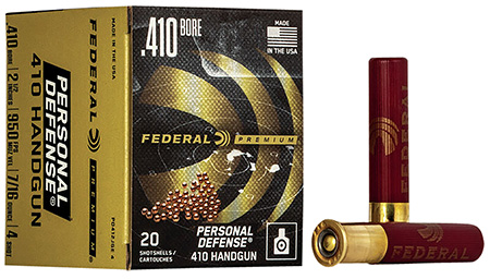 [029465027124] Federal PD412JGE4 Premium Personal Defense 410Gauge 2.50" 4Pellets 7/16oz 4Shot 20 Per Box/10 Case