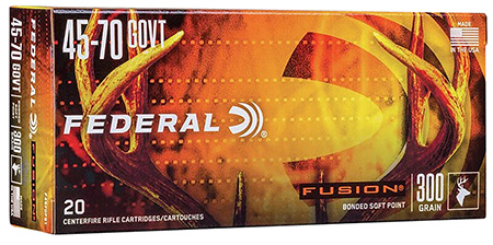 [029465060398] Federal F4570FS1 Fusion  45-70Gov 300gr Bonded Soft Point 20 Per Box/10 Case