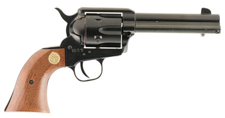 [8053670712393] Chiappa Firearms 340053 SAA 1873  Medium Frame 22 LR 6 Shot, 4.75" Blued Steel Barrel, Blued Steel Frame, Blued Cylinder, Wood Grip, Exposed Hammer