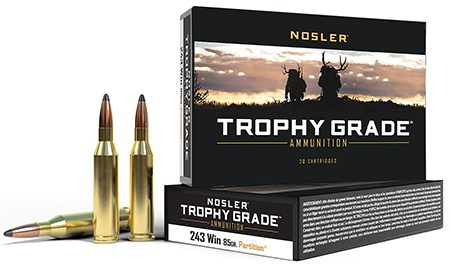 [054041600026] Nosler 60002 Trophy Grade  243Win 85gr Nosler Spitzer Partition 20 Per Box/10 Case