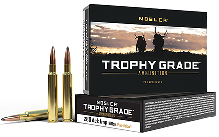 [054041600446] Nosler 60044 Trophy Grade  280Ackley Improved 160gr Nosler Spitzer Partition 20 Per Box/10 Case