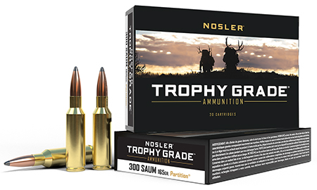 [054041600613] Nosler 60061 Trophy Grade  300RemSAUM 165gr Nosler Spitzer Partition 20 Per Box/10 Case