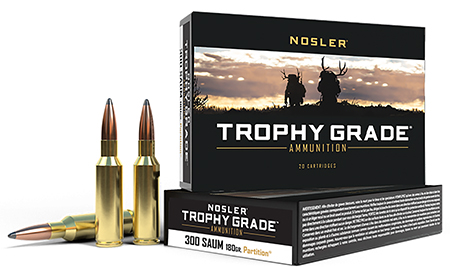 [054041600620] Nosler 60062 Trophy Grade  300RemSAUM 180gr Nosler Spitzer Partition 20 Per Box/10 Case