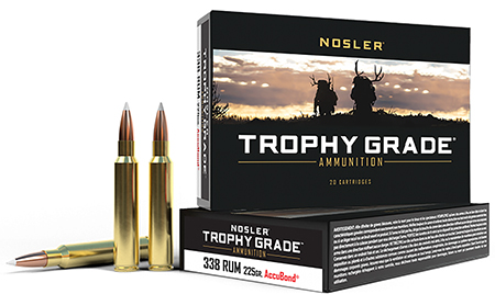 [054041600835] Nosler 60083 Trophy Grade  338RUM 225gr Nosler AccuBond 20 Per Box/10 Case