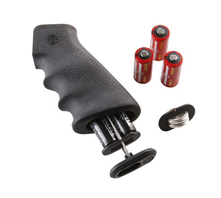 [743108150108] Hogue 15010 OverMolded Grip Cobblestone Black Rubber with Finger Grooves  &  Storage Compartment for AR-15, M16 (Batteries Not Included)