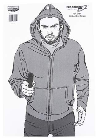 [029057370119] Birchwood Casey 37011 EZE-Scorer  Silhouette Hanging Paper 12" x 18" Gray/White Pkg of 100