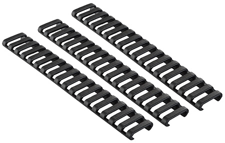 [874748001908] Ergo 4373BK Low-Pro Ladder Rail Covers Rifle 18 Slot Black Rubber 3 Pack