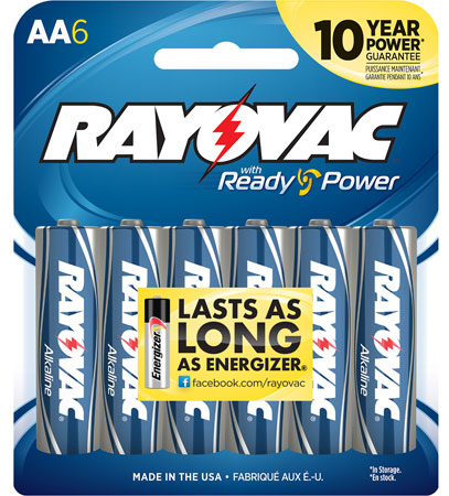 [012800478552] Rayovac 8156F AA HIGH ENERGY Alkaline Batteries  Silver/Blue 1.5 Volts 2,700 mAh (6) Single Pack