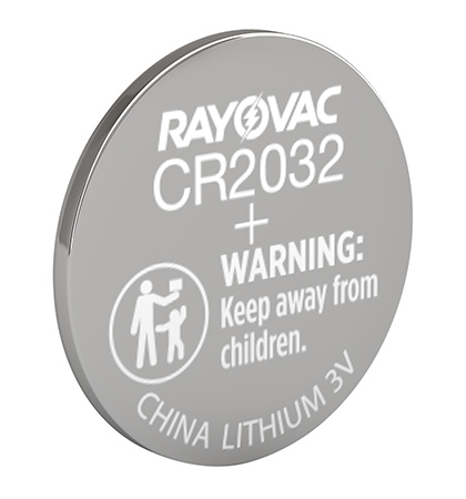 [012800462773] Rayovac KECR20321 CR2032 Lithium Coin Cell  Silver 3.0 Volts 225 mAh