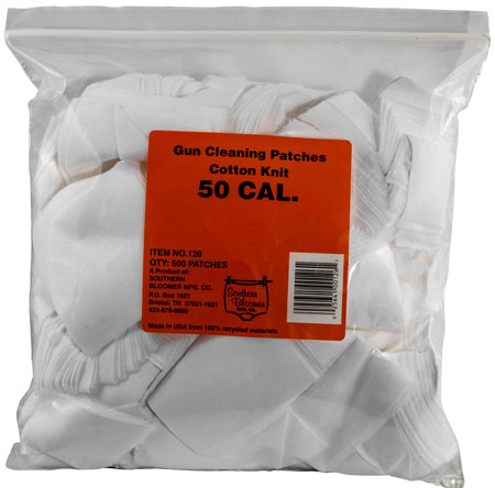 [025641001261] Southern Bloomer 126 Cleaning Patches  50 Cal Cotton 500 Per Pkg