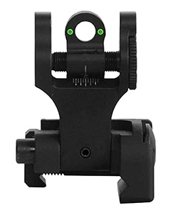 [812699011034] Troy Ind SSIGFBSRTBT00 Tritium Rear Folding BattleSight Round  Black Hardcoat Anodized for AR-15