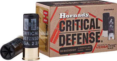 [090255862409] Hornady 86240 Critical Defense  12 Gauge 2.75" 00 Buck Shot 10 Per Box/ 10 Case