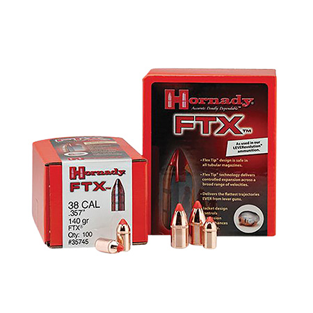 [090255357455] Hornady 35745 FTX  38 Cal .357 140 gr Flex Tip eXpanding 100 Per Box/ 15 Case