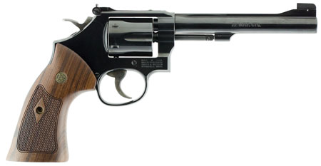 [022188142266] Smith  &  Wesson 150718 Model 48 Classic 22 WMR Blued Carbon Steel 6" Barrel, 6rd Cylinder  &  K-Frame,  Wood Grip
