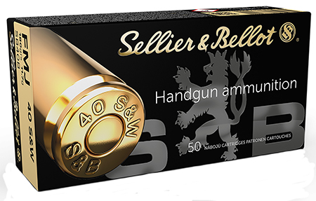[754908500239] Sellier  &  Bellot SB40B Handgun  40S&W 180gr Full Metal Jacket 50 Per Box/20 Case